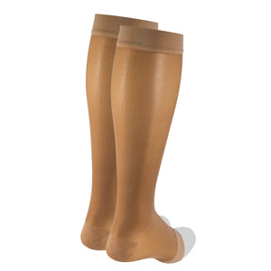 Truform Sheer Compression Stockings, 15-20 mmHg, Women's Knee High Length, Open Toe, 20 Denier