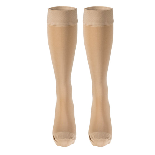 Truform 20-30 mmHg Compression Stockings for Men and Women, Knee High Length, Dot Top, Closed Toe