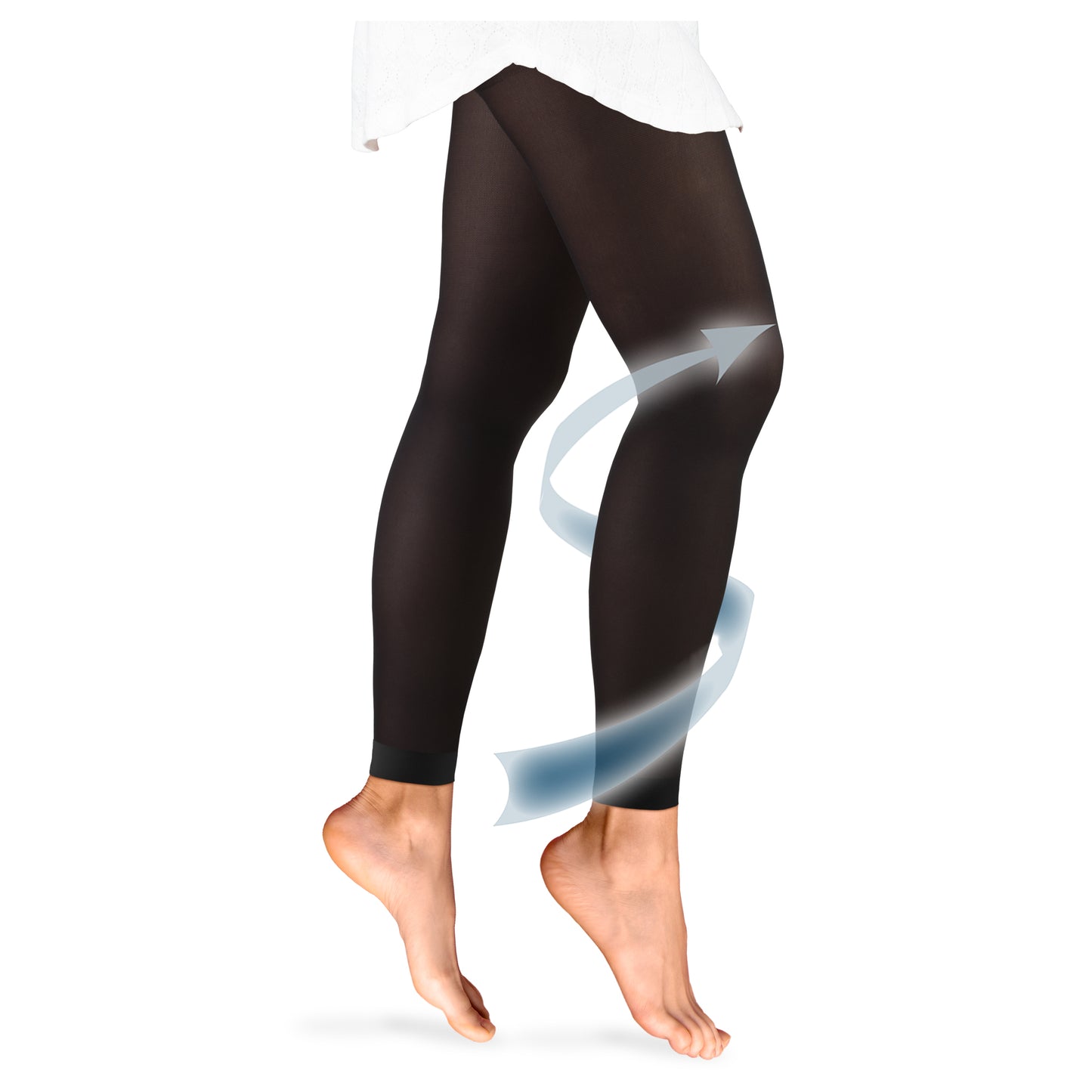 Truform Women's 20-30 mmHg Medical Compression Tights, Footless Opaque Shapewear Support Pantyhose