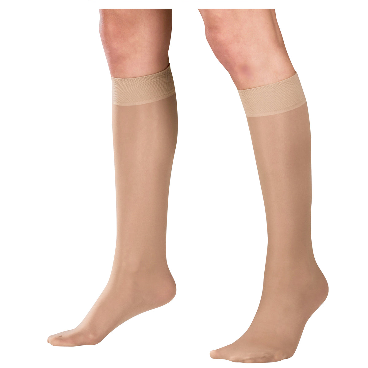 Truform Sheer Compression Stockings, 8-15 mmHg, Women's Knee High Length, 20 Denier