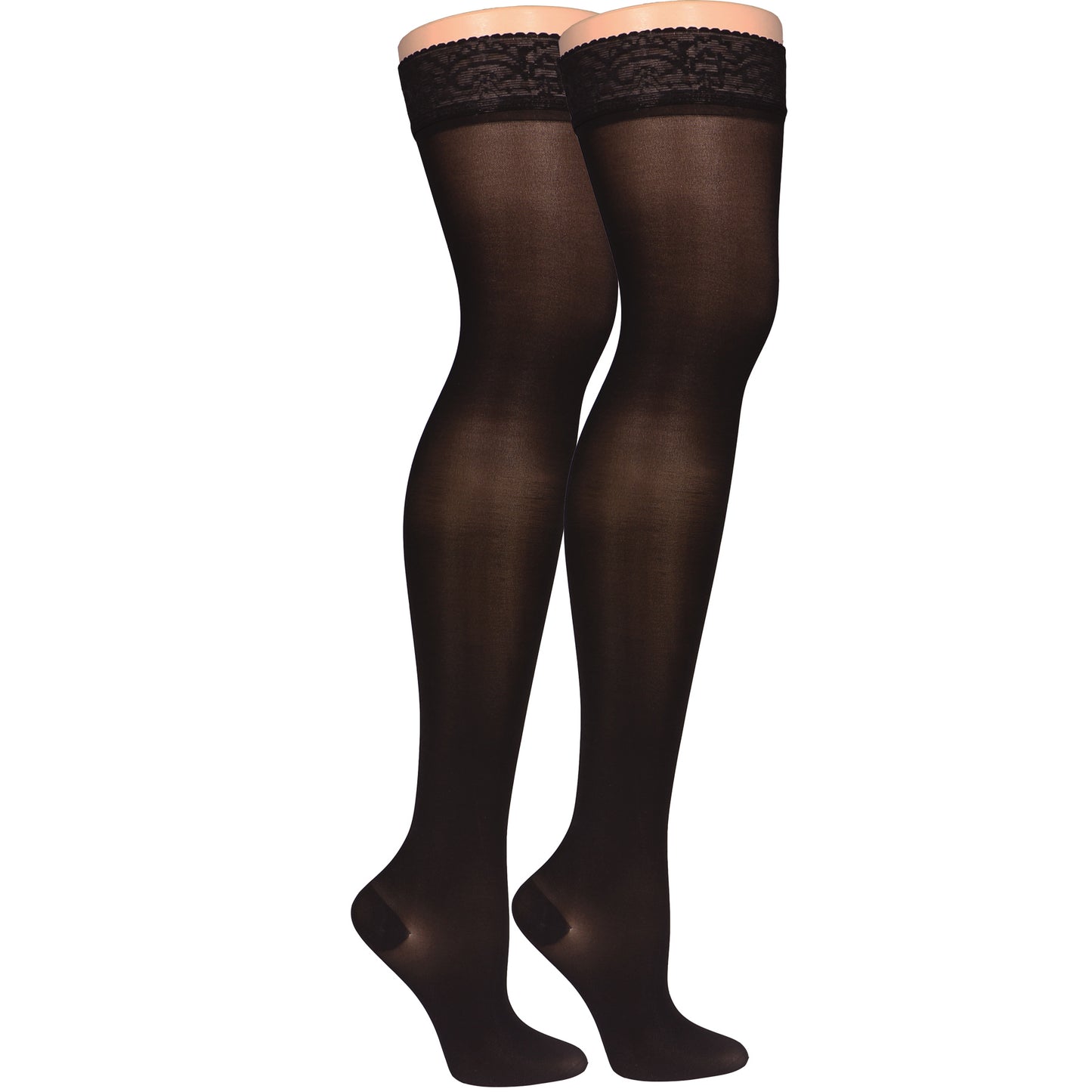 Truform Sheer Compression Stockings, 20-30 mmHg, Women's Thigh High Length, 30 Denier