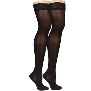 Truform Sheer Compression Stockings, 20-30 mmHg, Women's Thigh High Length, 30 Denier