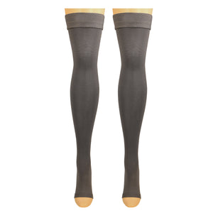 Truform 20-30 mmHg Compression Stockings for Men and Women, Thigh High Length, Dot-Top, Open Toe