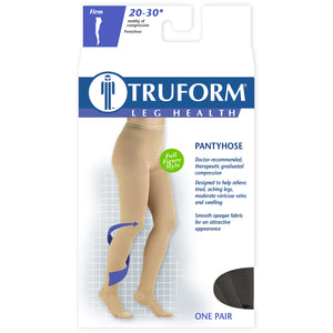 Truform 20-30 mmHg Compression Pantyhose, Plus Size Women's Support Tights Hosiery