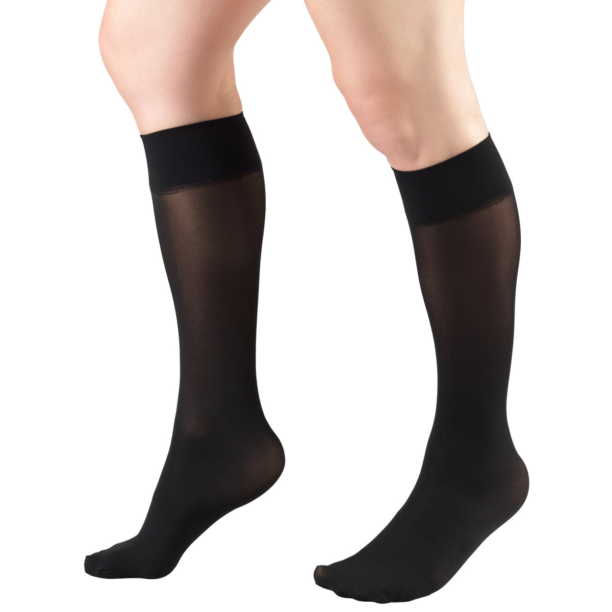 Truform Sheer Compression Stockings, 8-15 mmHg, Women's Knee High Length, 20 Denier