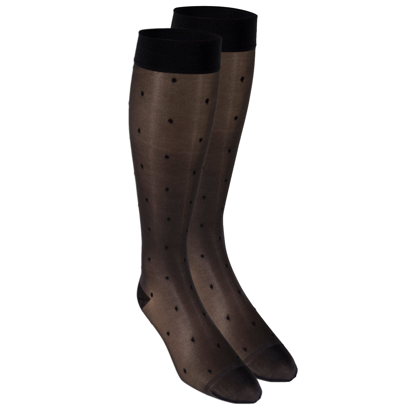 Truform Sheer Compression Stockings, 15-20 mmHg, Women's Knee High Length, Dot Pattern