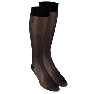 Truform Sheer Compression Stockings, 15-20 mmHg, Women's Knee High Length, Dot Pattern