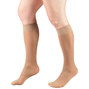 Truform Sheer Compression Stockings, 8-15 mmHg, Women's Knee High Length, 20 Denier