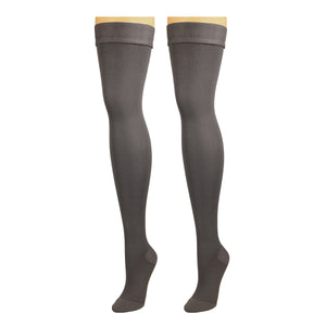 Truform 20-30 mmHg Compression Stockings for Men and Women, Thigh High Length, Dot Top, Closed Toe