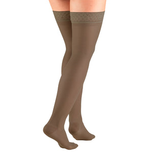 Truform Sheer Compression Stockings, 15-20 mmHg, Women's Thigh High Length, 20 Denier