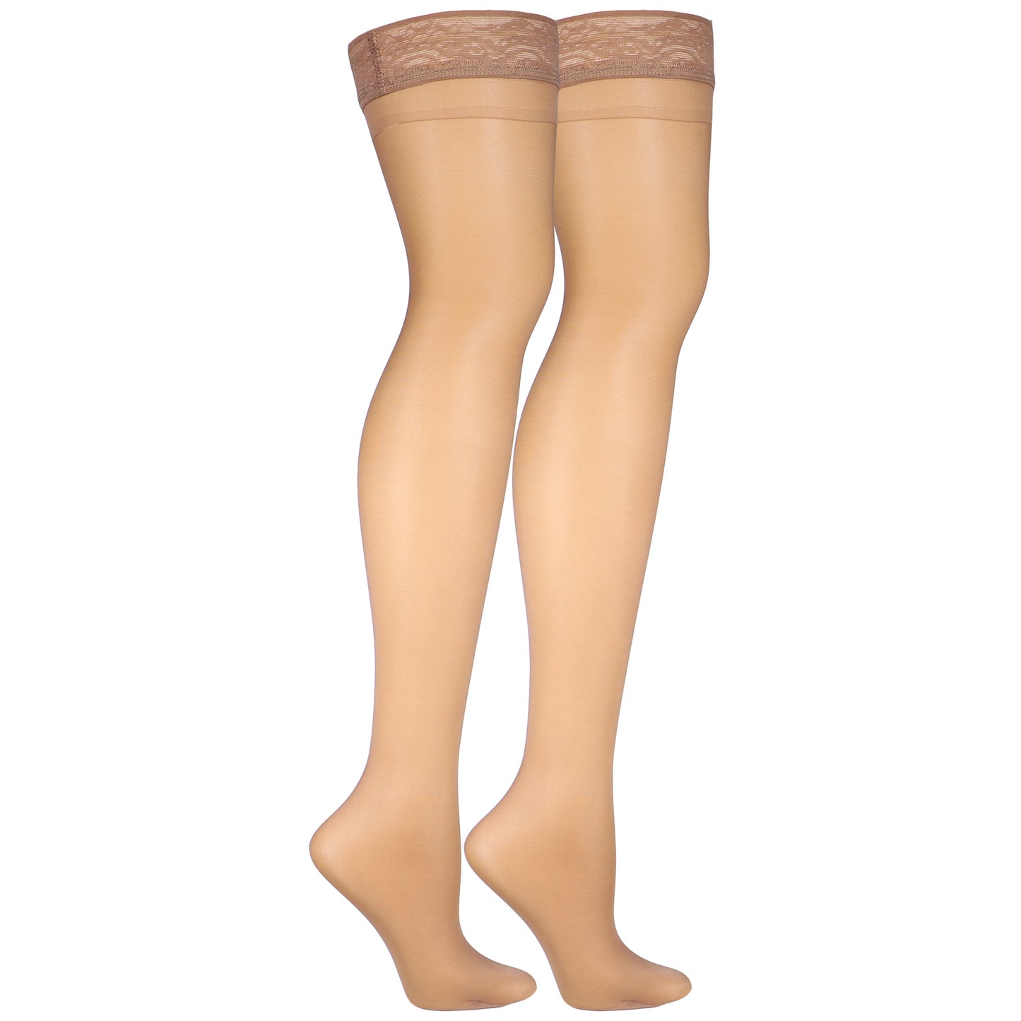 Truform Sheer Compression Stockings, 8-15 mmHg, Women's Thigh High Length, 20 Denier