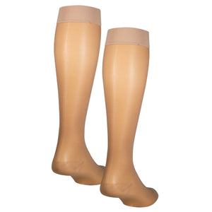 Truform Sheer Compression Stockings, 15-20 mmHg, Women's Knee High Length, Open Toe, 20 Denier