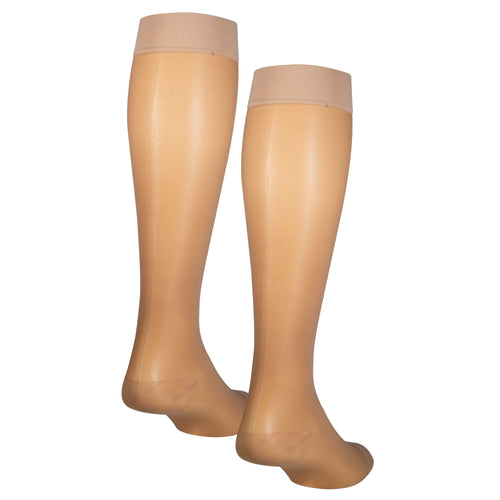 Truform Sheer Compression Stockings, 15-20 mmHg, Women's Knee High Length, Open Toe, 20 Denier