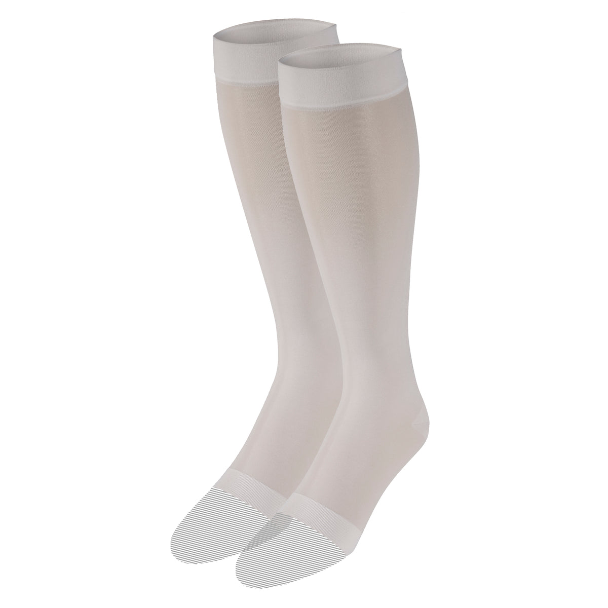 Truform Sheer Compression Stockings, 15-20 mmHg, Women's Knee High Length, Open Toe, 20 Denier