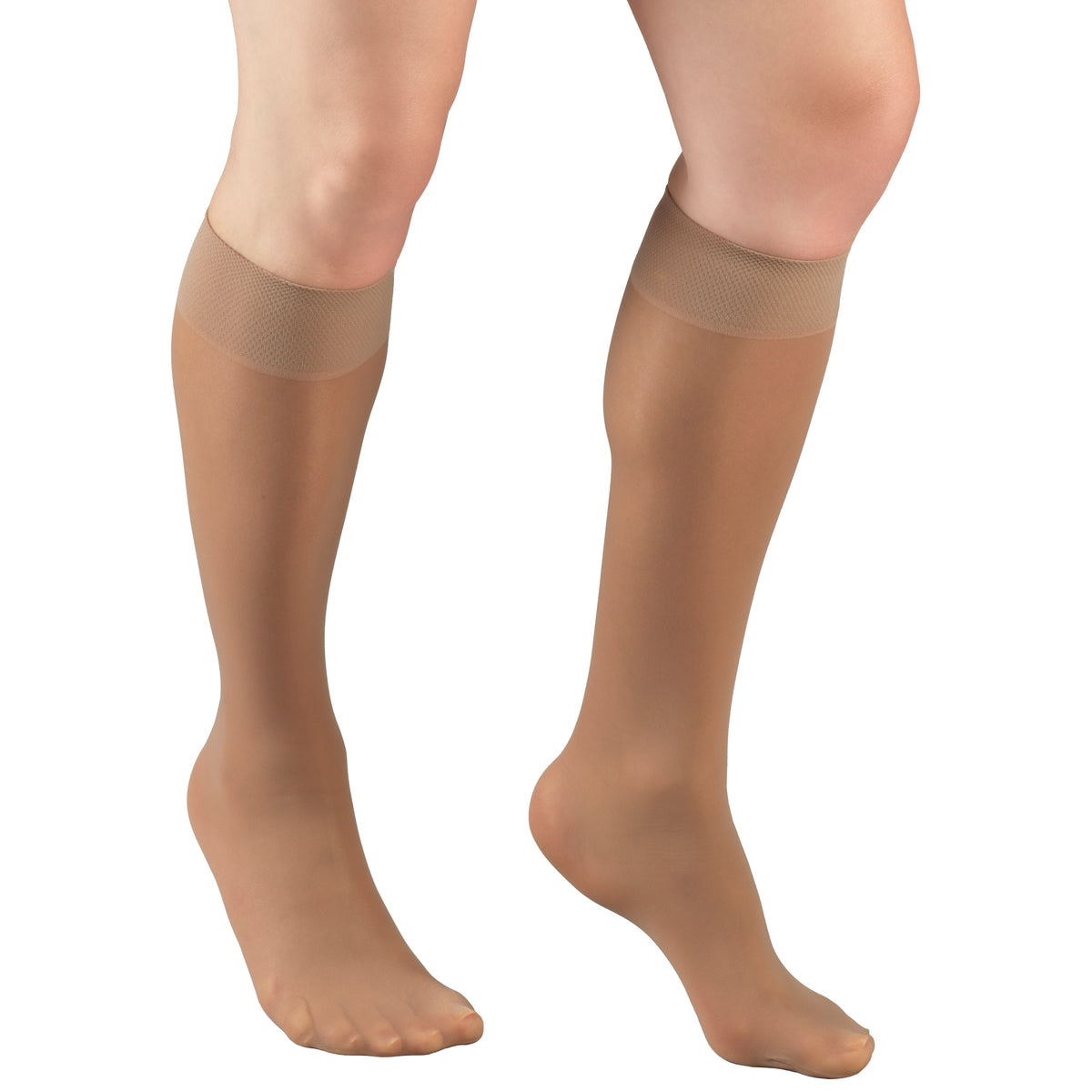 Truform Sheer Compression Stockings, 8-15 mmHg, Women's Knee High Length, 20 Denier