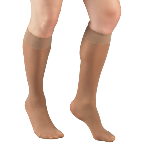 Truform Sheer Compression Stockings, 8-15 mmHg, Women's Knee High Length, 20 Denier