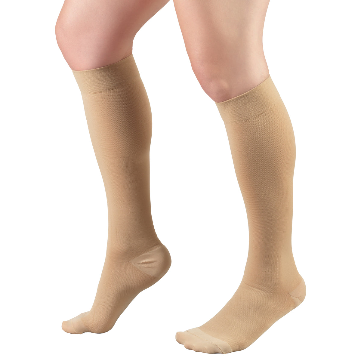 Truform Surgical Stockings, 18 mmHg Compression for Men and Women, Knee High Length, Closed Toe