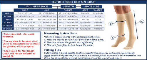 Truform 30-40 mmHg Compression Stockings for Men and Women, Knee High Length, Closed Toe