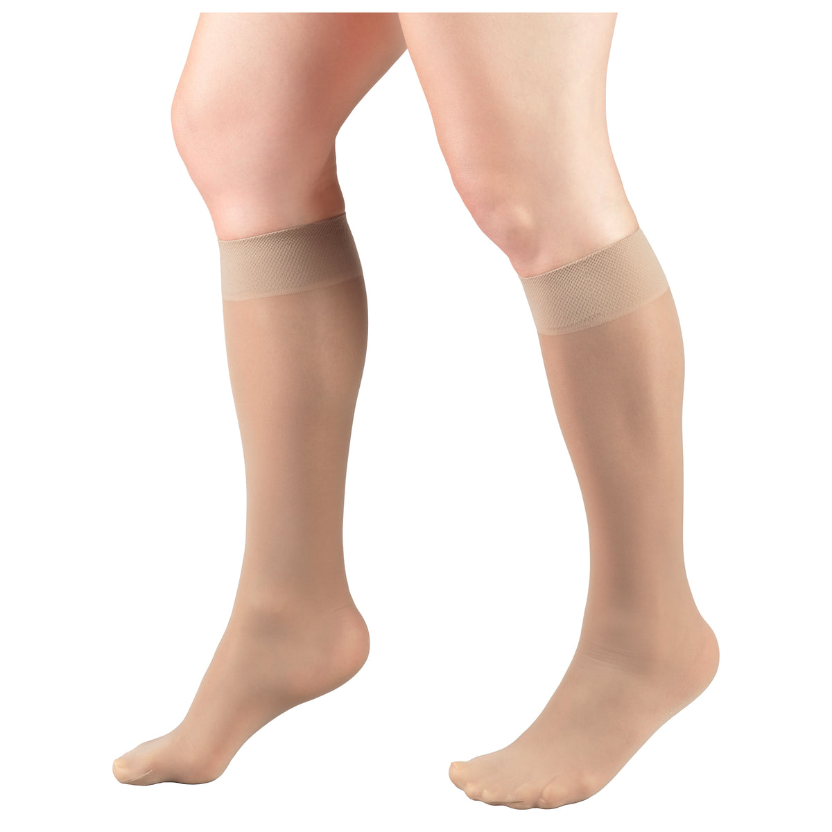 Truform Sheer Compression Stockings, 8-15 mmHg, Women's Knee High Length, 20 Denier