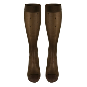 Truform Sheer Compression Stockings, 15-20 mmHg, Women's Knee High Length, Dot Pattern