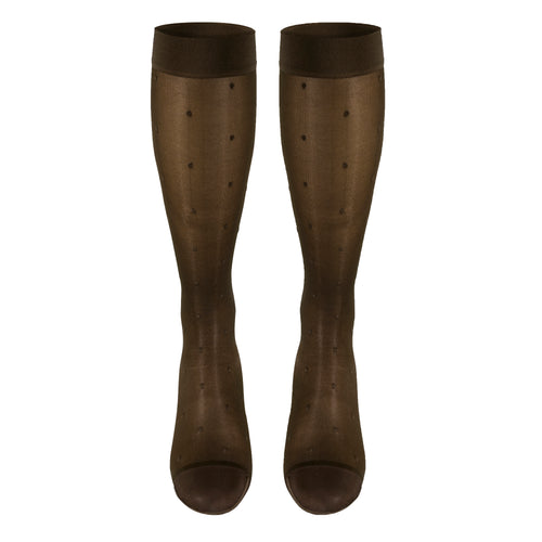 Truform Sheer Compression Stockings, 15-20 mmHg, Women's Knee High Length, Dot Pattern