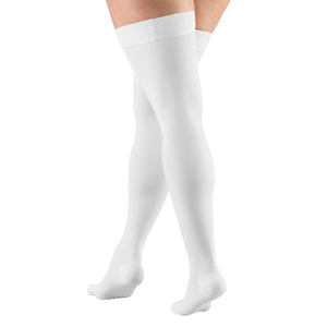 Truform 20-30 mmHg Compression Stockings for Men and Women, Thigh High Length, Dot Top, Closed Toe
