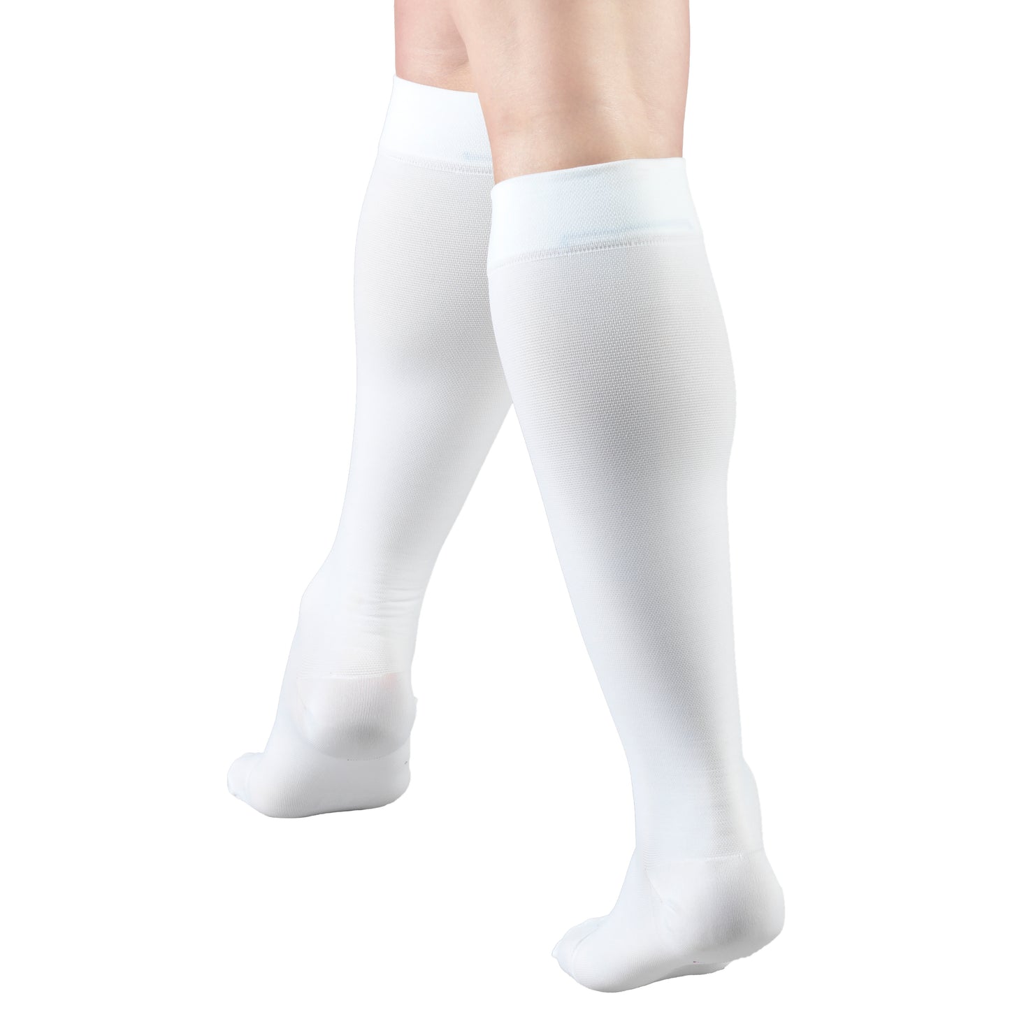 Truform Sheer Compression Stockings, 15-20 mmHg, Women's Knee High Length, Open Toe, 20 Denier