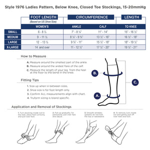 Truform Compression Socks, 15-20 mmHg, Women's Dress Socks, Knee High Over Calf Length