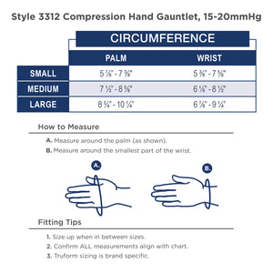 Truform Lymphedema Compression Gauntlet, 15-20 mmHg Post Mastectomy Support