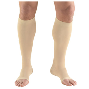 Truform 20-30 mmHg Medical Compression Stockings, Aloe Infused Microfiber, Knee High, Open Toe