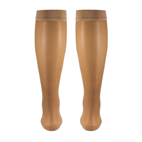 Truform Sheer Compression Stockings, 15-20 mmHg, Women's Knee High Length, Open Toe, 20 Denier
