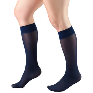 Truform Sheer Compression Stockings, 8-15 mmHg, Women's Knee High Length, 20 Denier