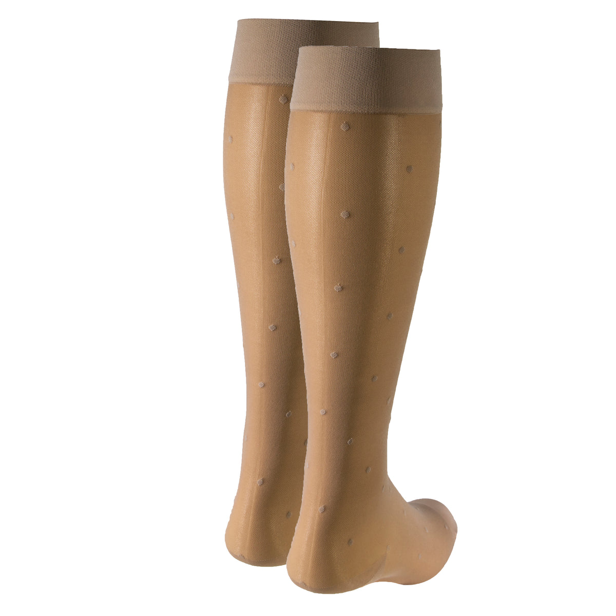 Truform Sheer Compression Stockings, 15-20 mmHg, Women's Knee High Length, Dot Pattern