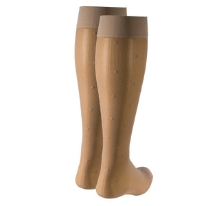Truform Sheer Compression Stockings, 15-20 mmHg, Women's Knee High Length, Dot Pattern