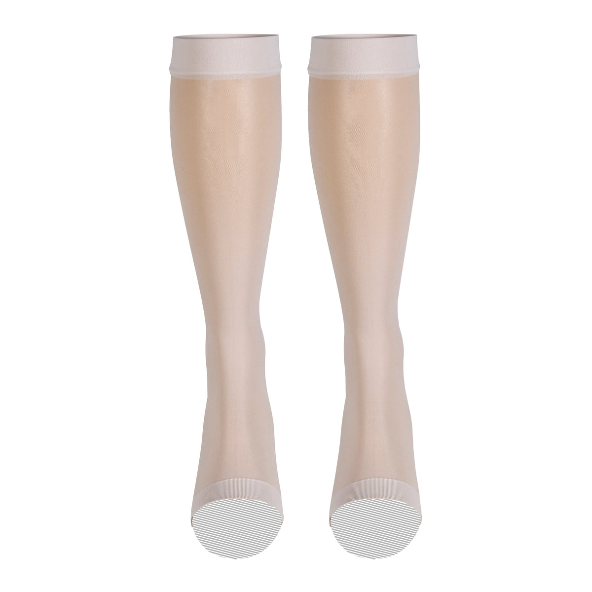 Truform Sheer Compression Stockings, 15-20 mmHg, Women's Knee High Length, Open Toe, 20 Denier