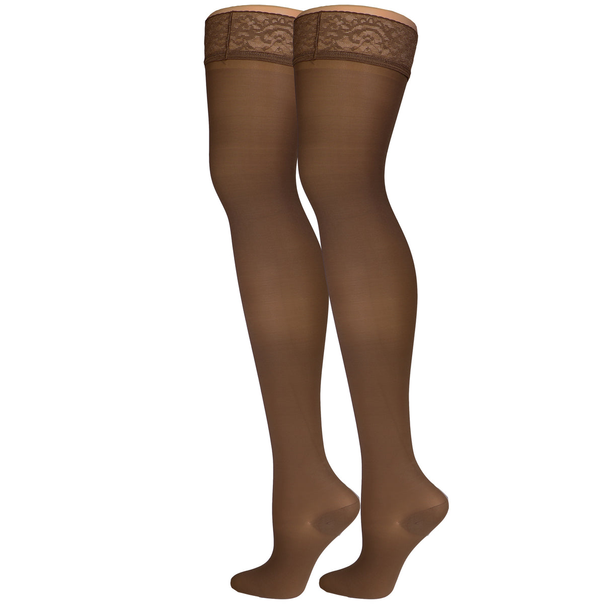 Truform Sheer Compression Stockings, 20-30 mmHg, Women's Thigh High Length, 30 Denier