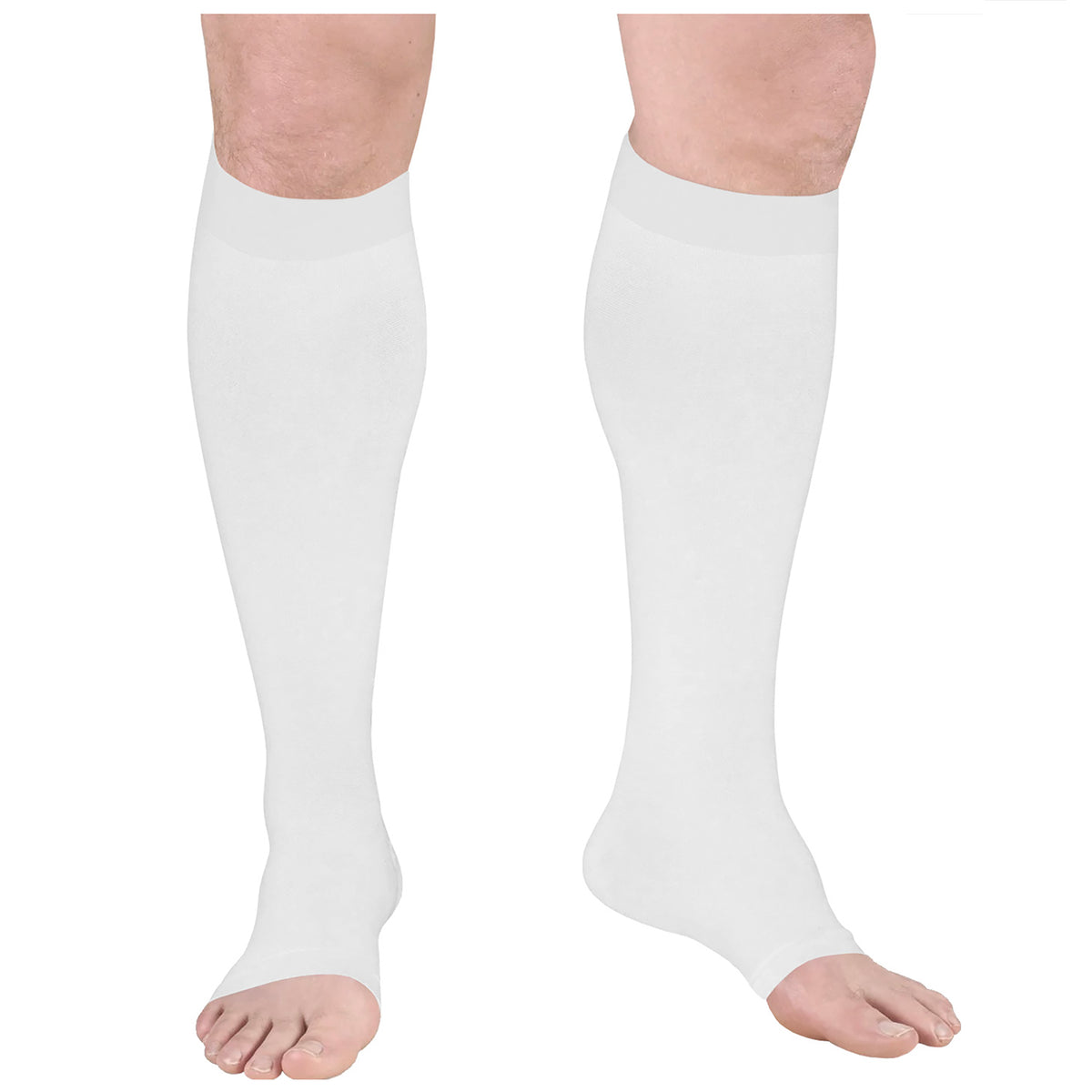 Truform Surgical Stockings, 18 mmHg Compression for Men and Women, Knee High Length, Open Toe