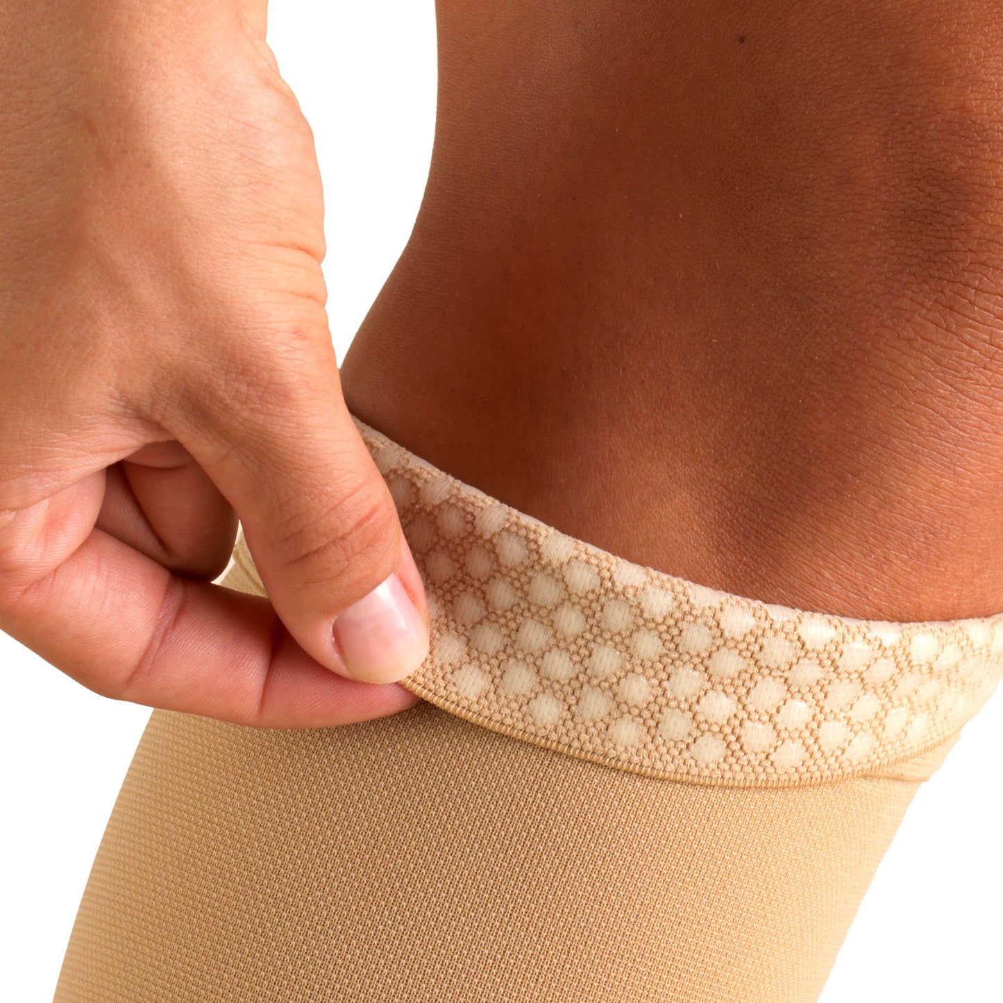 Knee High Stockings, Open Toe, Dot Top: 30 - 40 mmHg