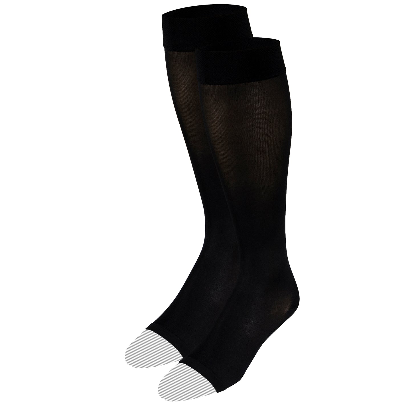 Truform Women's Compression Stockings, 15-20 mmHg, Knee High Length, Open Toe, Opaque