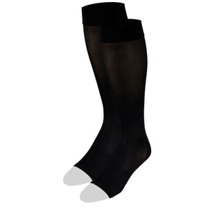 Truform Women's Compression Stockings, 15-20 mmHg, Knee High Length, Open Toe, Opaque