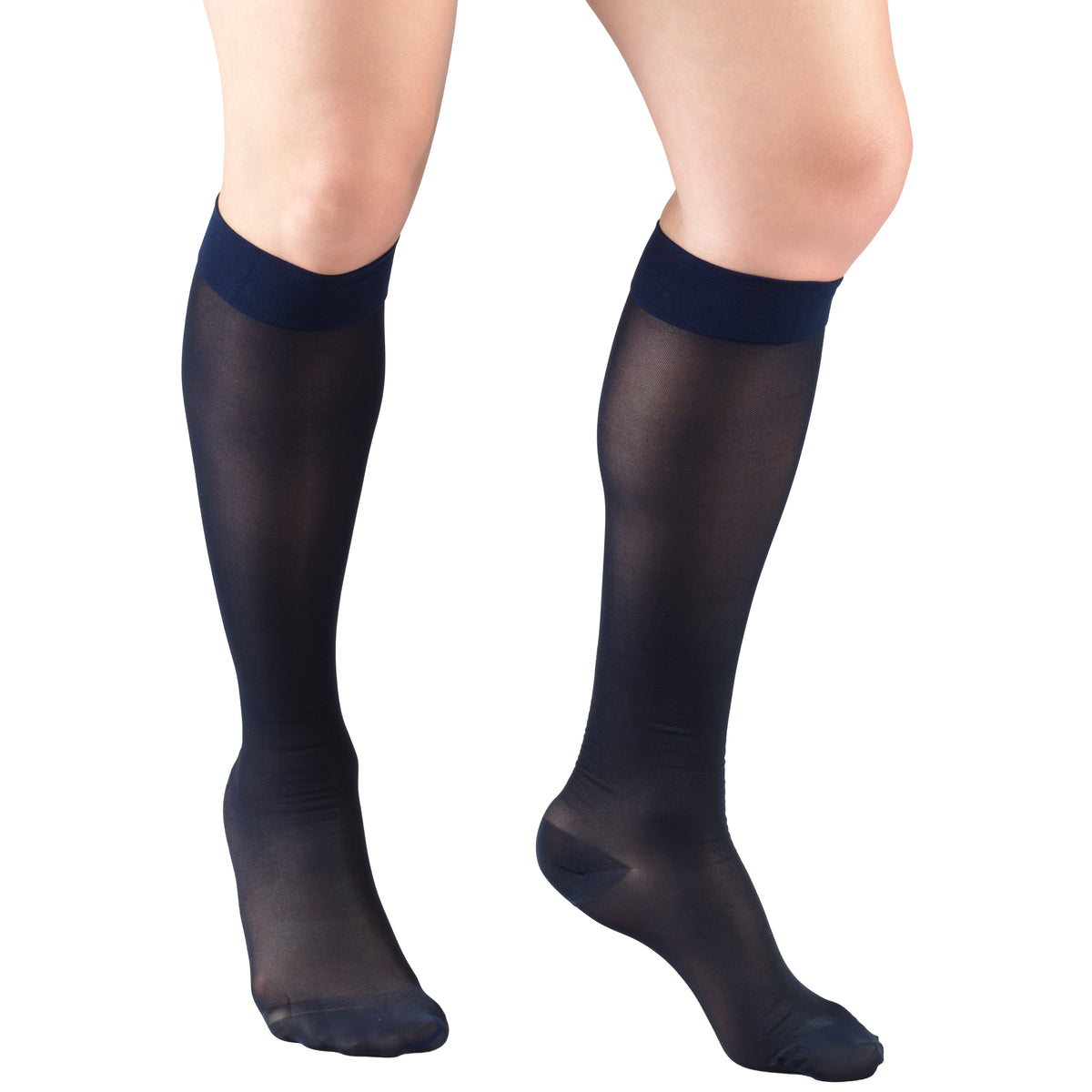 Truform Sheer Compression Stockings, 15-20 mmHg, Women's Knee High Length, 20 Denier
