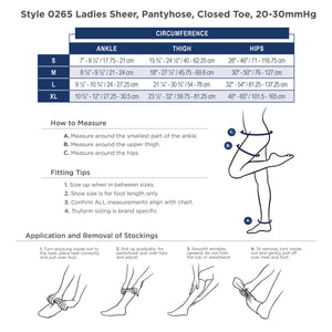 Truform Sheer Compression Pantyhose, 20-30 mmHg, Women's Shaping Tights, 20 Denier