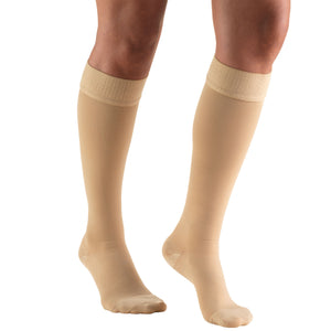 Truform 20-30 mmHg Compression Stockings for Men and Women, Knee High Length, Dot Top, Closed Toe