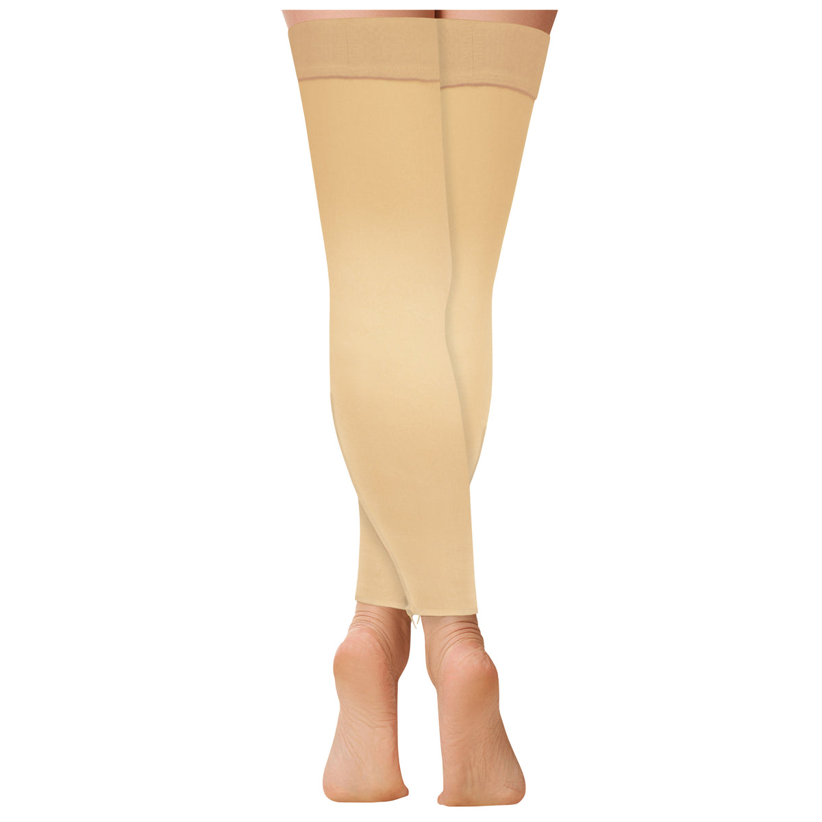 Truform Zipper Compression Stockings, 15-20 mmHg, Medical Thigh Length Leg Sleeve for Women and Men, Footless