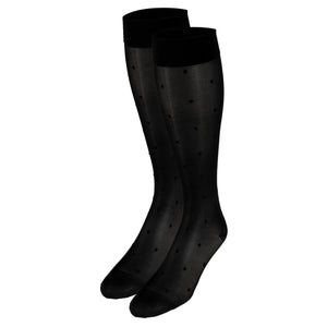 Truform Sheer Compression Stockings, 15-20 mmHg, Women's Knee High Length, Dot Pattern