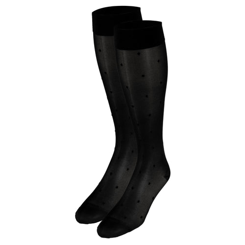 Truform Sheer Compression Stockings, 15-20 mmHg, Women's Knee High Length, Dot Pattern