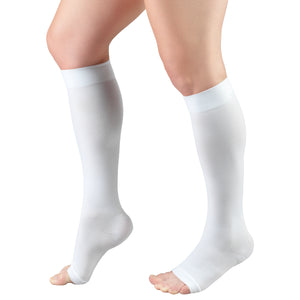 Truform Surgical Stockings, 18 mmHg Compression for Men and Women, Knee High Length, Open Toe