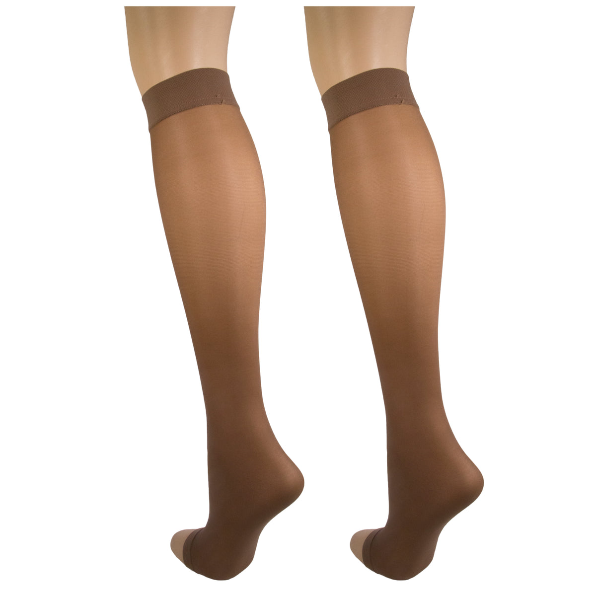 Truform Sheer Compression Stockings, 8-15 mmHg, Women's Open Toe, Knee High Length, 20 Denier