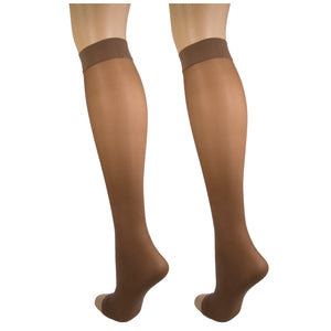 Truform Sheer Compression Stockings, 8-15 mmHg, Women's Open Toe, Knee High Length, 20 Denier