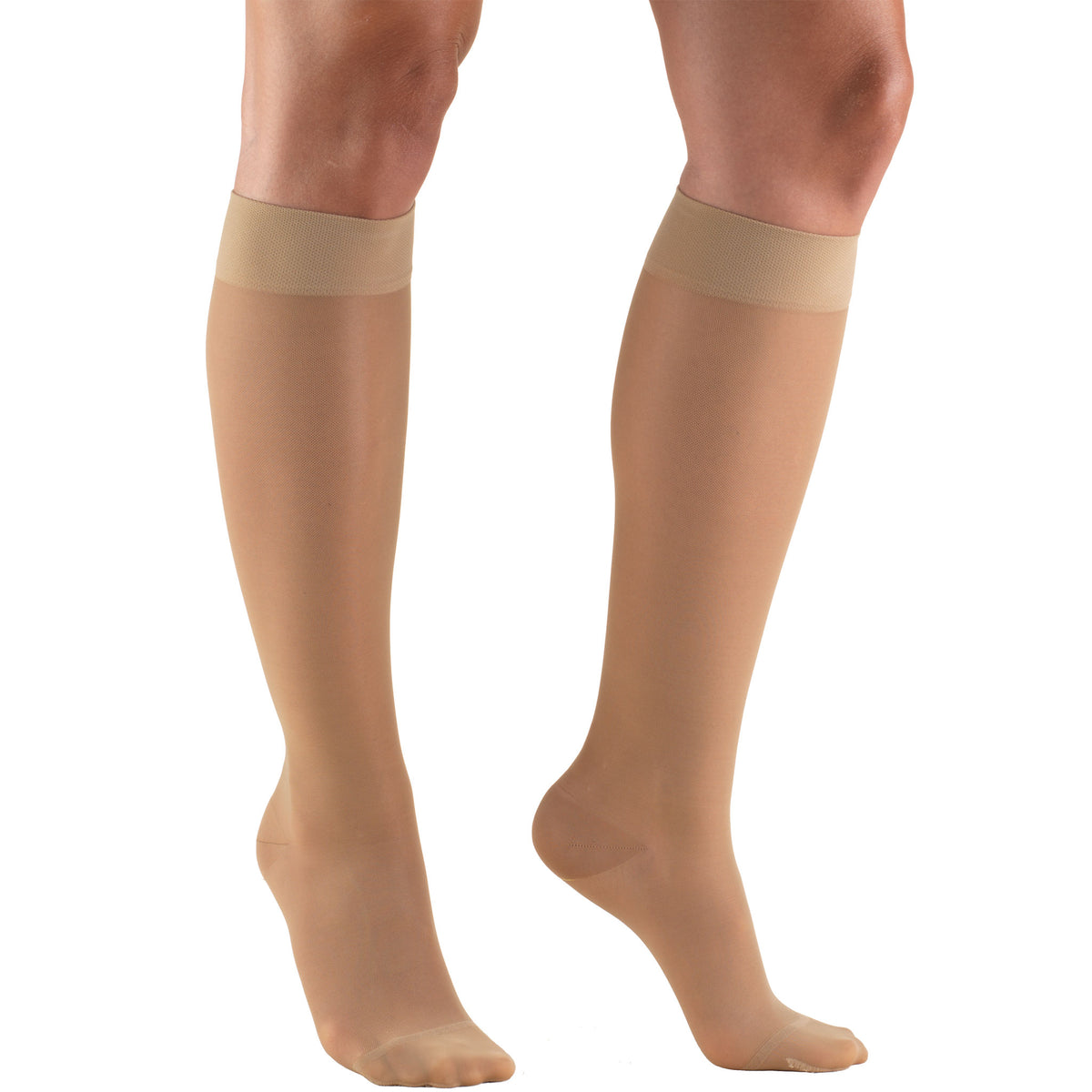 Truform Sheer Compression Stockings, 15-20 mmHg, Women's Knee High Length, 20 Denier
